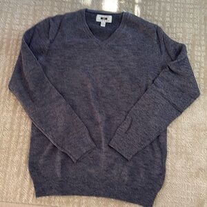Joseph Abboud Gray V-Neck Sweater Classic Knit